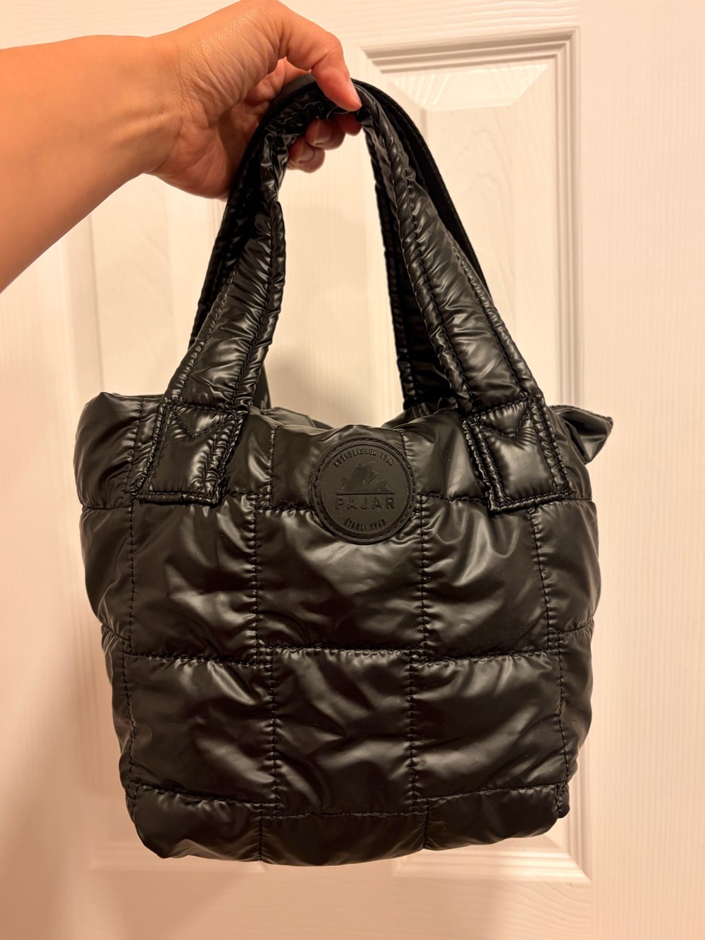 PAJAR Convertible Mini Tote Quilted Crossbody  Bag in Black